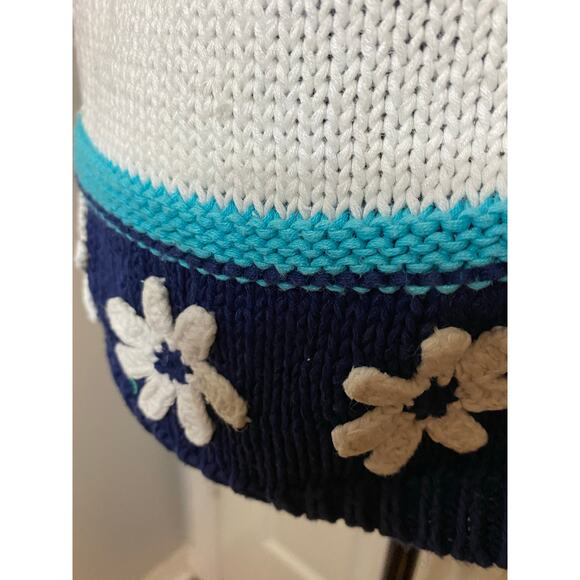 Vintage Eagles Eye Sweater Vest Womens M Knit Ramie Daisy‎ - Picture 6 of 10
